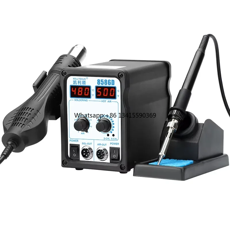

8586D 2-in-1 Smart Soldering Station Rapid Heating with LED Digital Display Smart Hibernate Feature