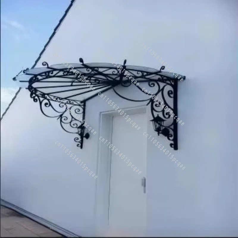 Customized Elegant Pavilion Wrought Iron Canopy Window Canopy High Standard Outdoor Automatic Wrought Iron Canopy