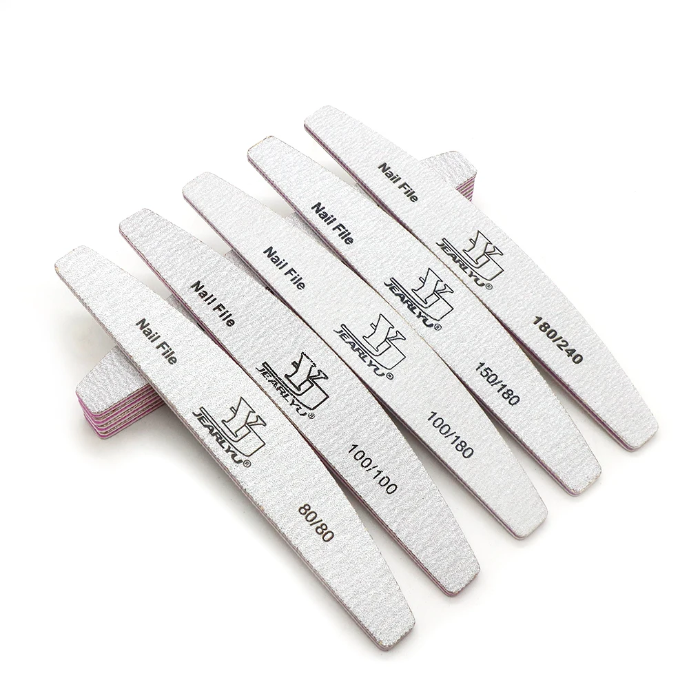 5 SZT. Dwustronne pilniki do paznokci do usuwania pudru, pilniki zakrzywione 80/80 100/100 100/180 150/180 180/240, akcesoria do paznokci, narzędzia do manicure