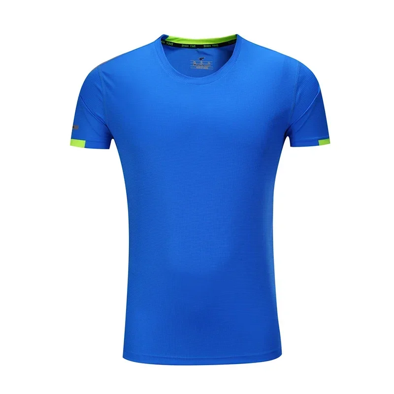 Homens correndo t-shirts de compressão de secagem rápida ginásio fitness jogging esportes manga curta topos de futebol esporte masculino camisa