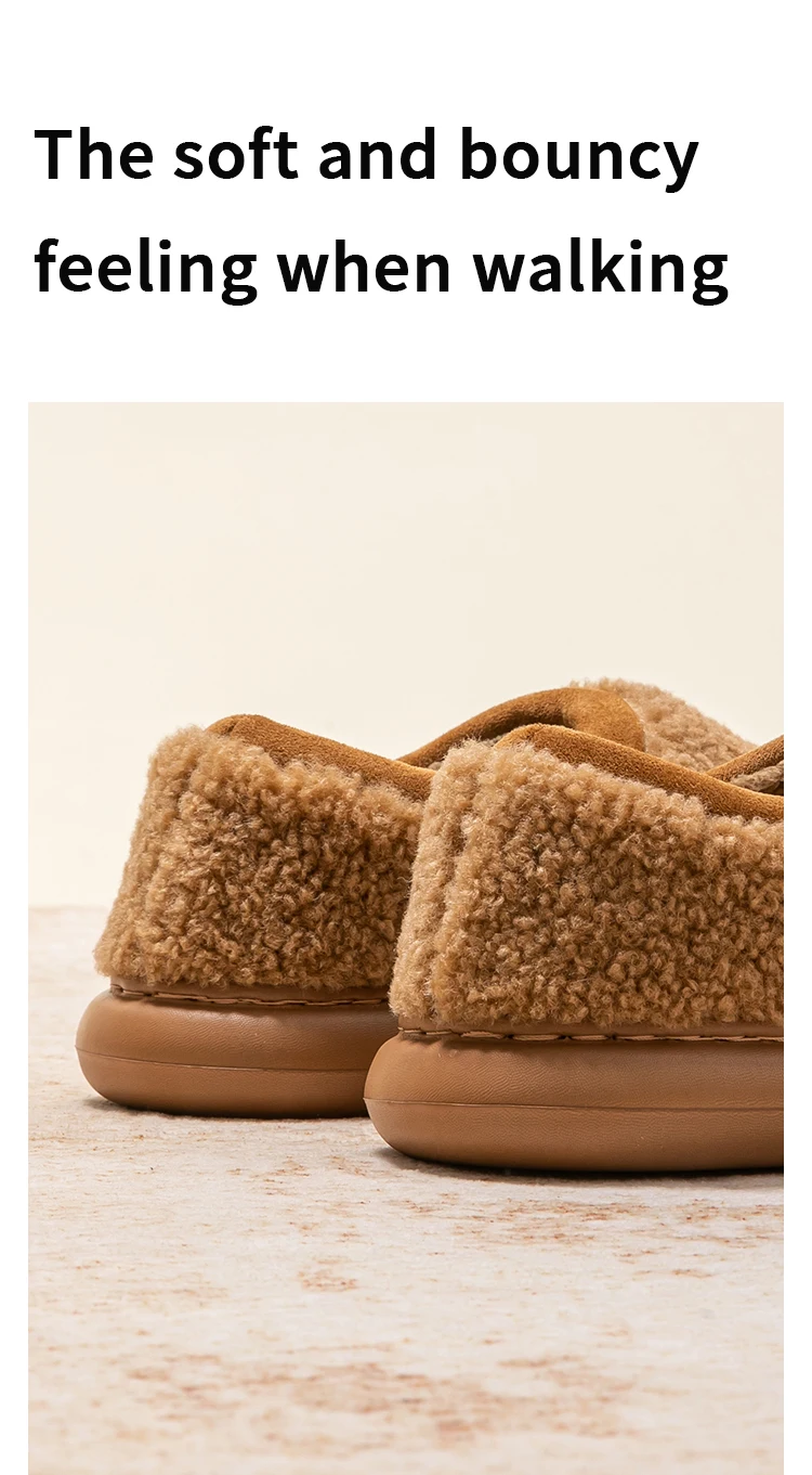 Plüsch-Hausschuhe für Herren, Winter-Hausschuhe für den Innen- und Außenbereich, verdickte weiche Sohle, gemütliche, mit Fleece gefütterte Bootie-Slides für den Heimkomfort – Detail 6
