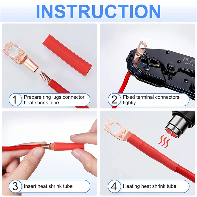 Nuevo 240 terminales de Cable de cobre terminales de batería extremos de Cable de batería, conectores de Cable de calibre AWG 2 4 6 8 10/12, para electricidad marina