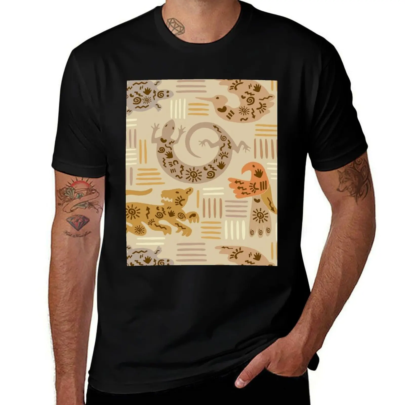 

Kuna Gecko Desert Critters T-Shirt Basic Plain Short Sleeve Crew Neck Tee