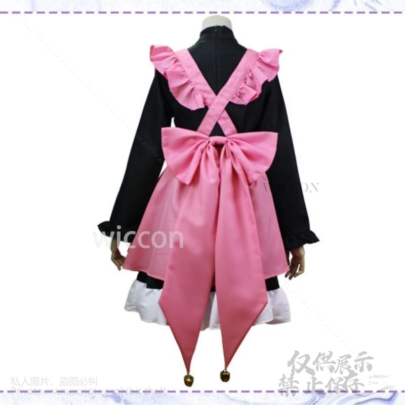 Anime sakura cartão captor cardcaptor cosplay traje preto rosa gato vestido lolita orelha peluda sakura perucas para meninas mulher personalizado