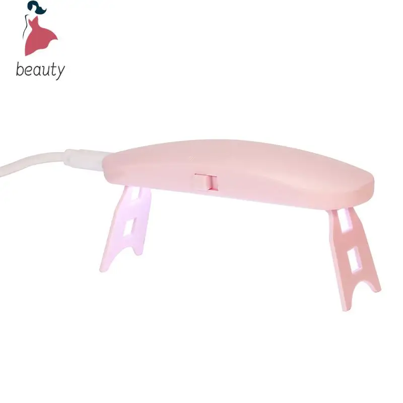 Portátil UV lâmpada LED prego, mini secador de unhas, branco, rosa, interface USB, uso doméstico, Manicure Art Tool, Pedicure Salon Tool, 6W