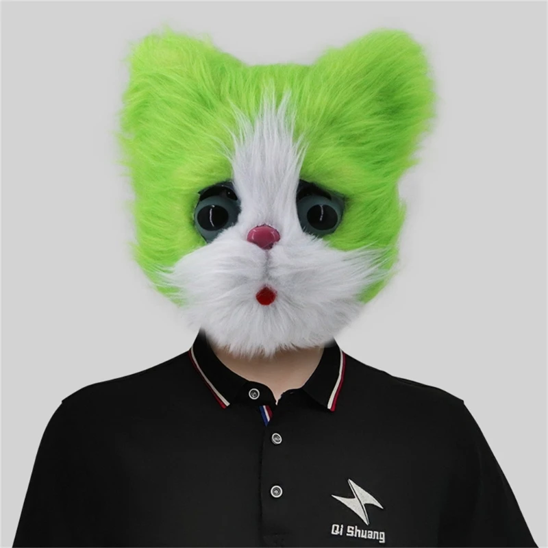 Kat hoofd masker Halloween Party kostuum masker maskerade kostuum latex dierenkop masker voor volwassen kinderen