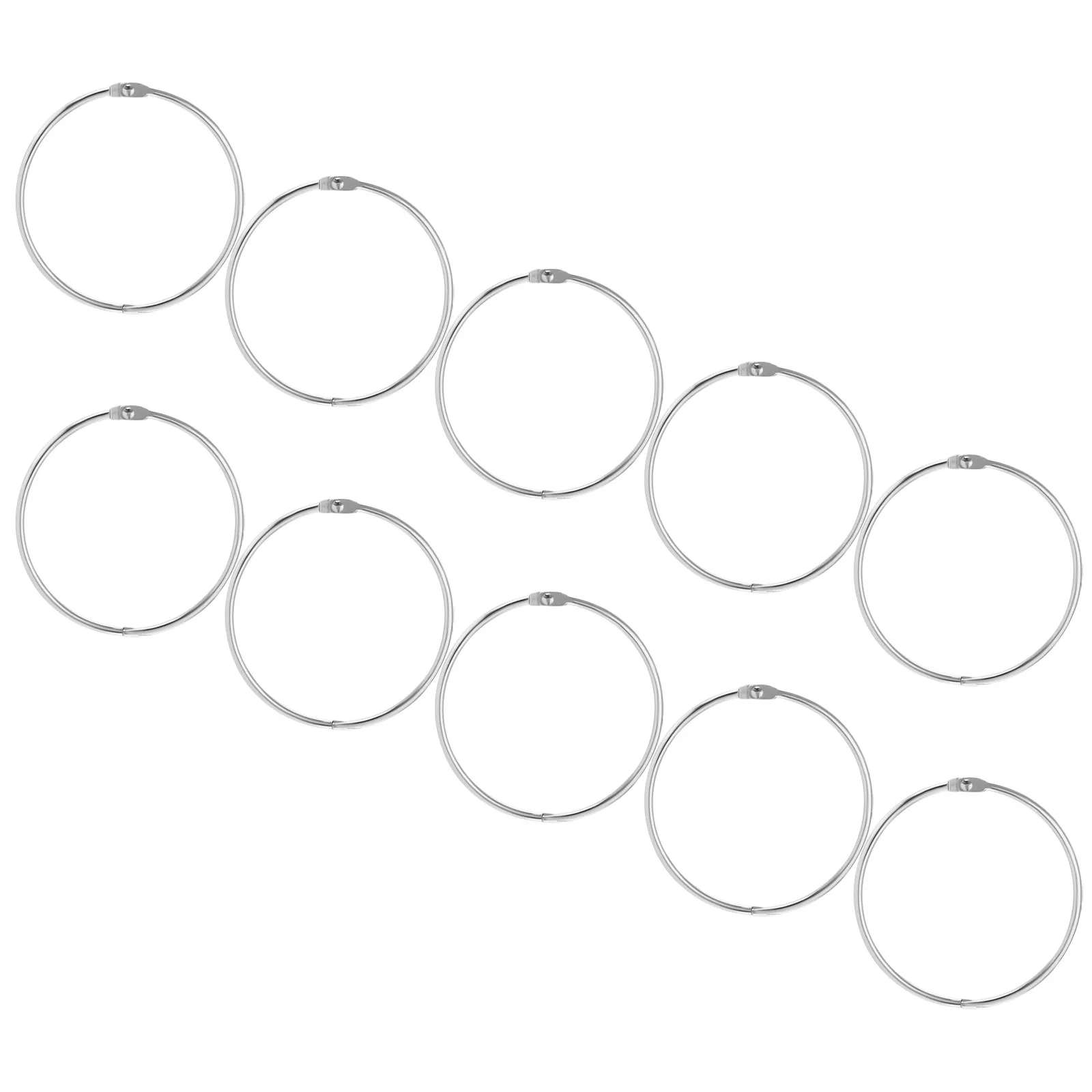 10Pcs Loose Leaf Binder Rings Metal Book Binder Clips Openable Inner Dia 4Inch for Scrapbooks Office Index Cards Flashcards