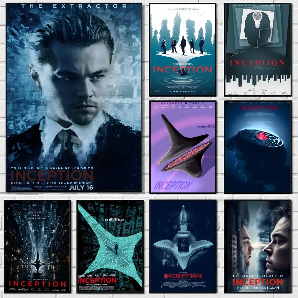Science Fiction FilmI-InceptionS Movie Poster Self-adhesive Art Waterproof Paper Sticker Coffee House Bar Room Wall Decor