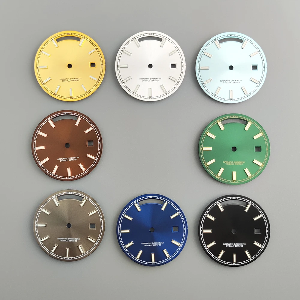 

Meiyuda 8285 unmarked dial 31MM dial custom logo all-weather calendar frame Roman dial, suitable for 8285 movement