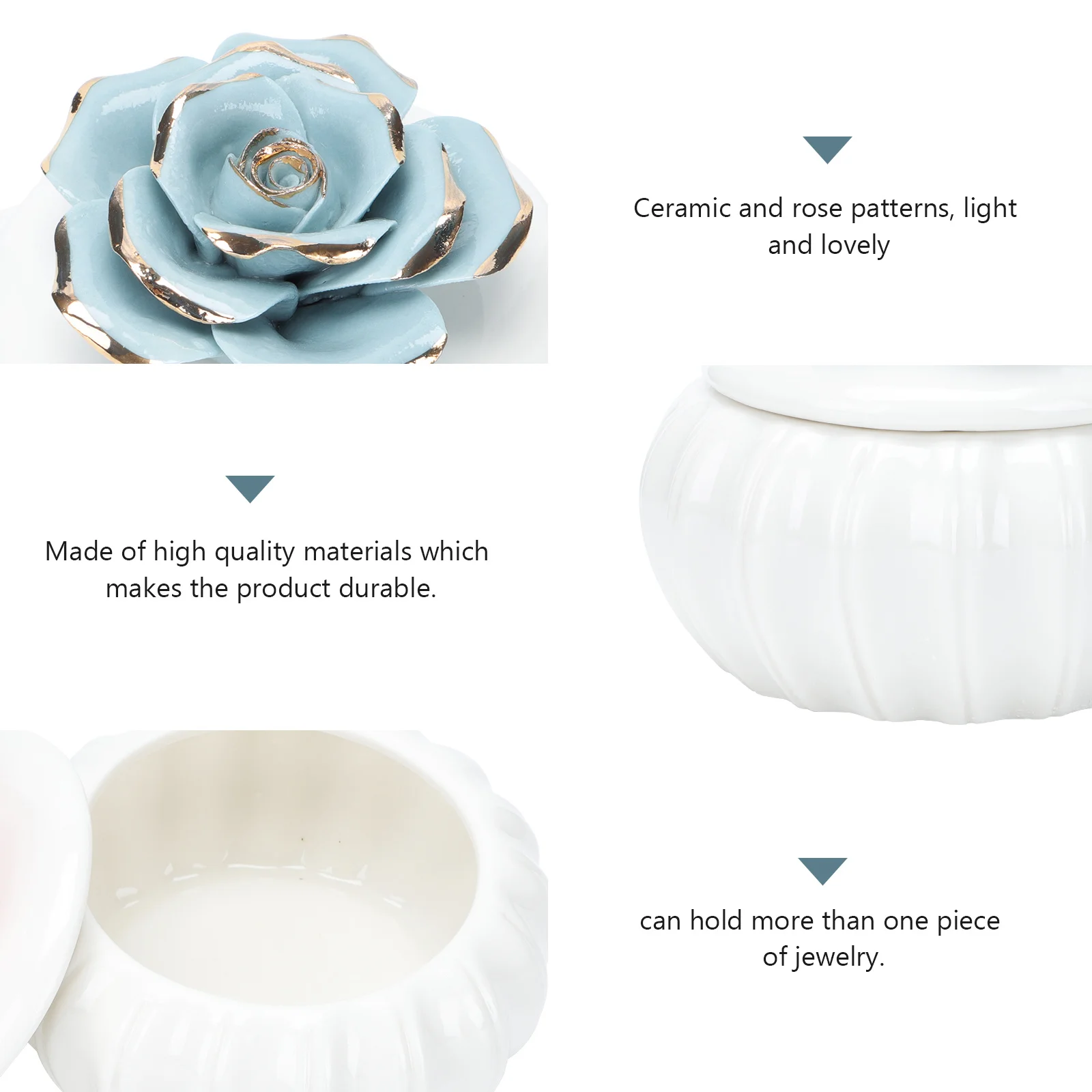 

1Pcs Nordic Ceramic Storage Jar Rose Pattern Jewelry Box Decorative Porcelain Sealed Container for Home Use Ceramic Storage Jar