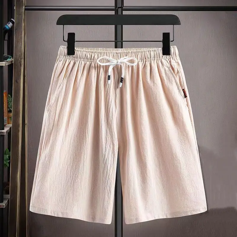 2024 Men Summer Motion New Pure Cotton Solid Color Large Size Multicolor Loose Comfortable Korean Elastic Waist Harajuku Shorts