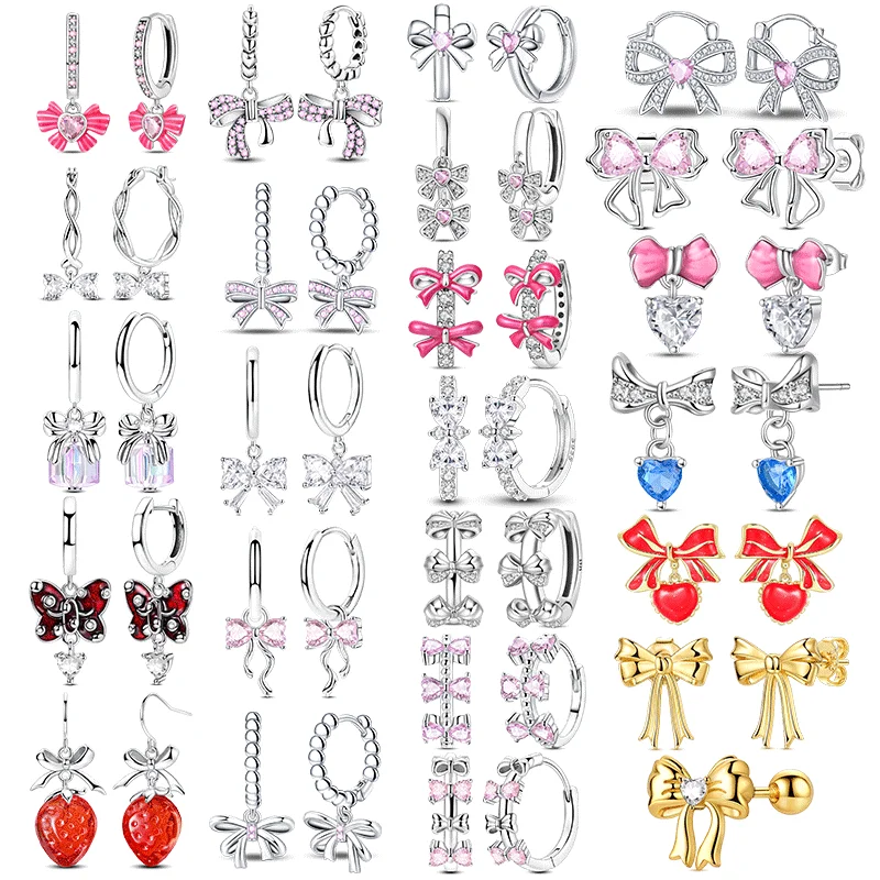 

Bow Series 925 Silver Hoop Earring for Woman Eardrop Original Earring Fine for Woman Original Earring Fashion Jewelry Gift