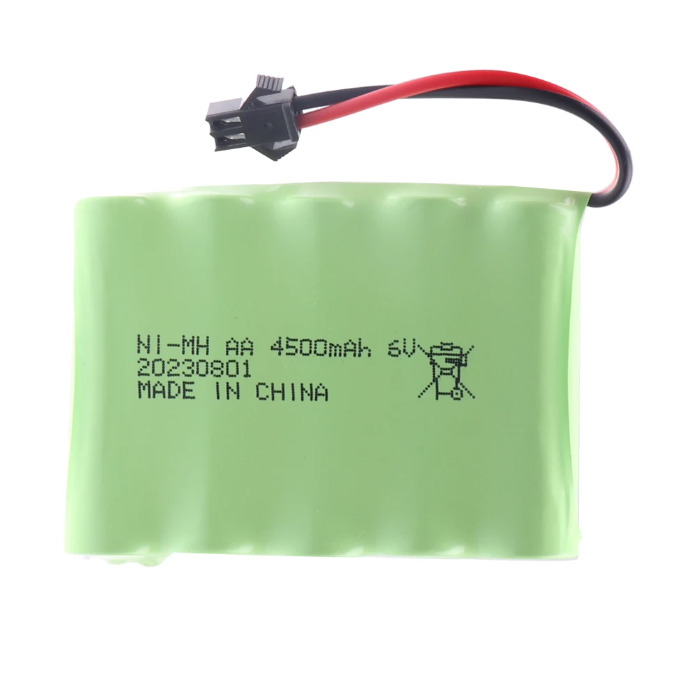 Nimh 6V 4500mAh bateria do czołgów roboty pistolet zabawki zdalnie sterowane samochody zmodernizowane zestaw akumulatorów 3000mah do zdalnie