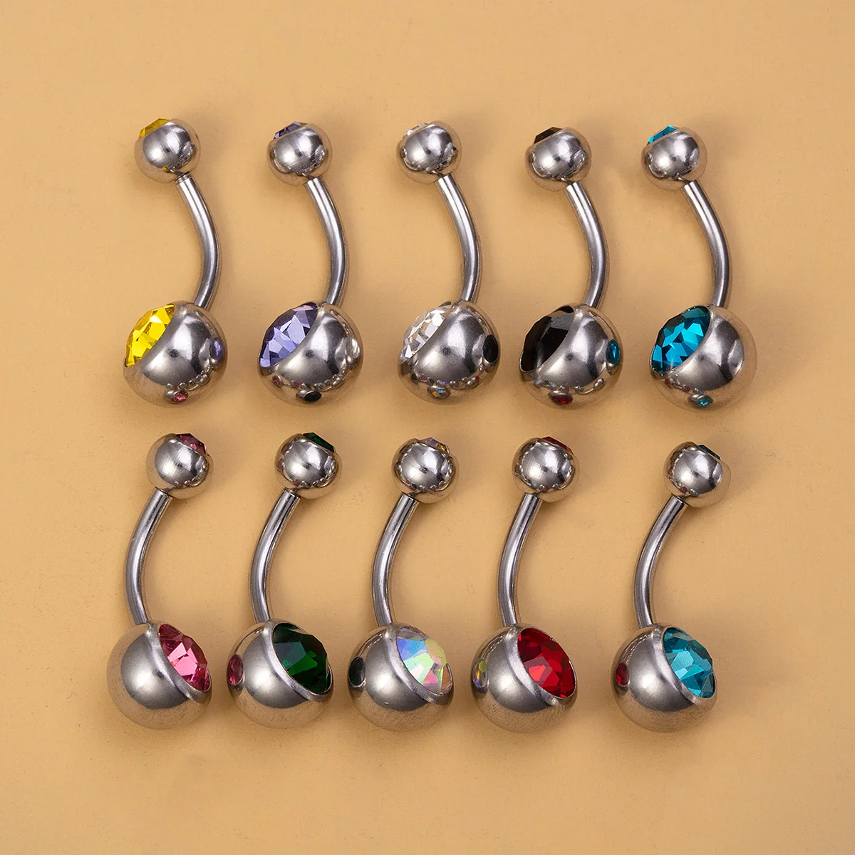 14G CZ Crystal Belly Button Ring Navel Nombril Piercing Surgical Steel Belly Ring Sexy Women Belly Piercing Body Jewelry Ombligo