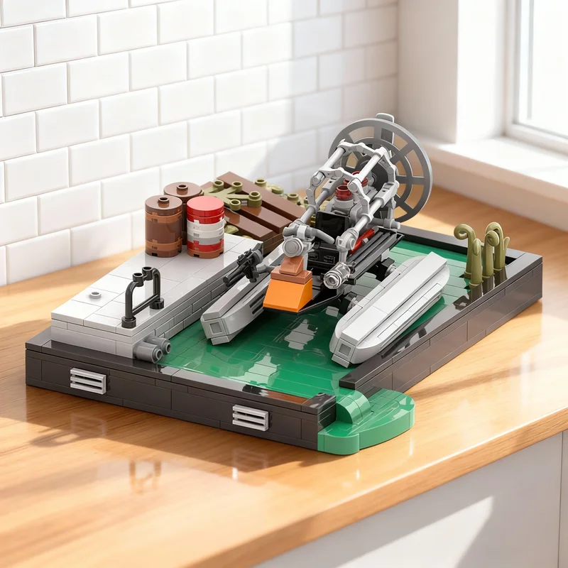 

407pcs MOC Half Life 2 Airboat Canals Diorama Model Building Blocks Architecture Christmas Gifts Toys Idea Brick Education Kids