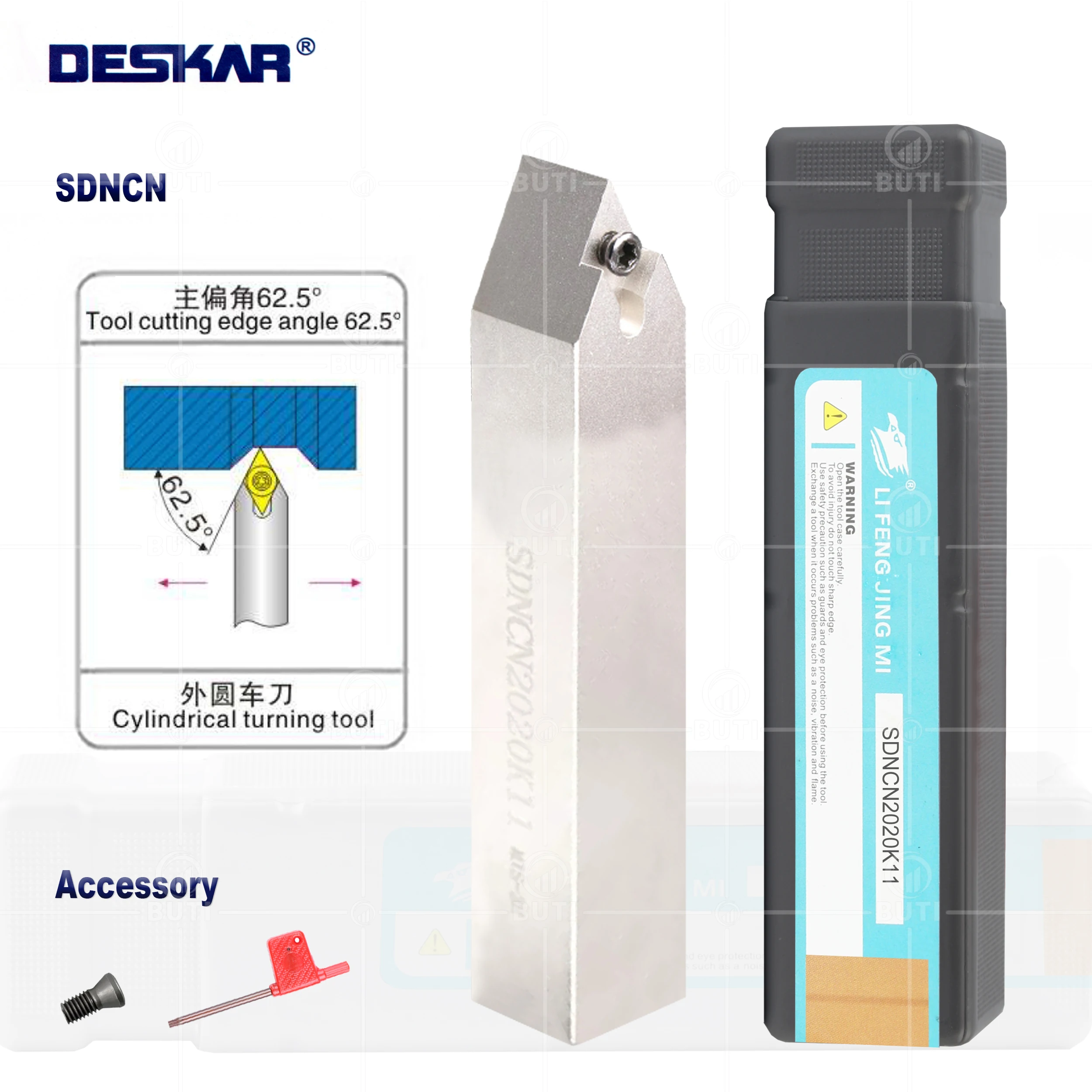 DESKAR 100% Original SDNCN1010/1212/1616/2020/2525 CNC Lathe External Turning Tools White Tools Holders For DCMT Carbide Blades