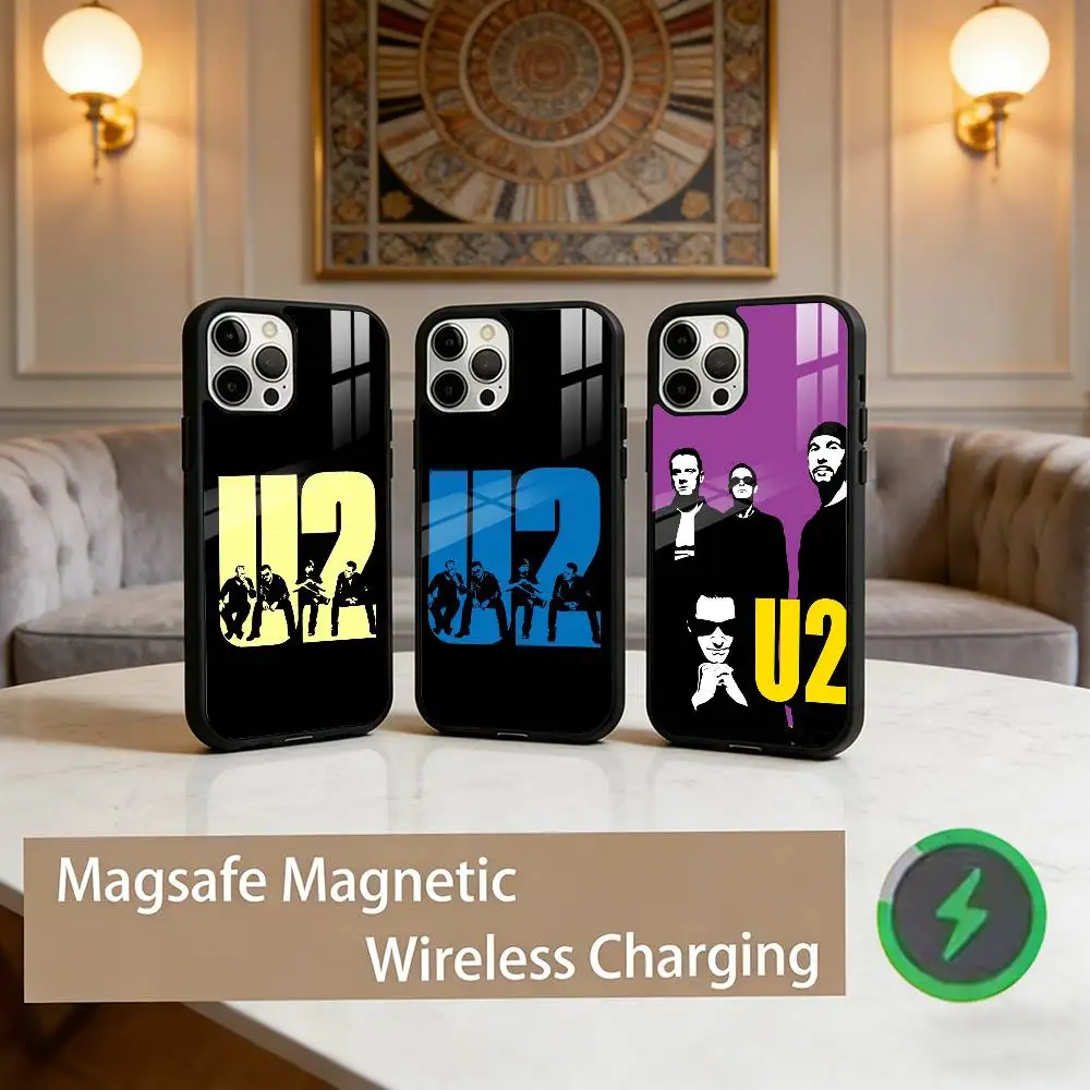 

Band U-U2 Phone Case For iPhone17,16,15,14,13,12,11 Plus,Pro Max Magnetic For Magsafe Wireless Charging