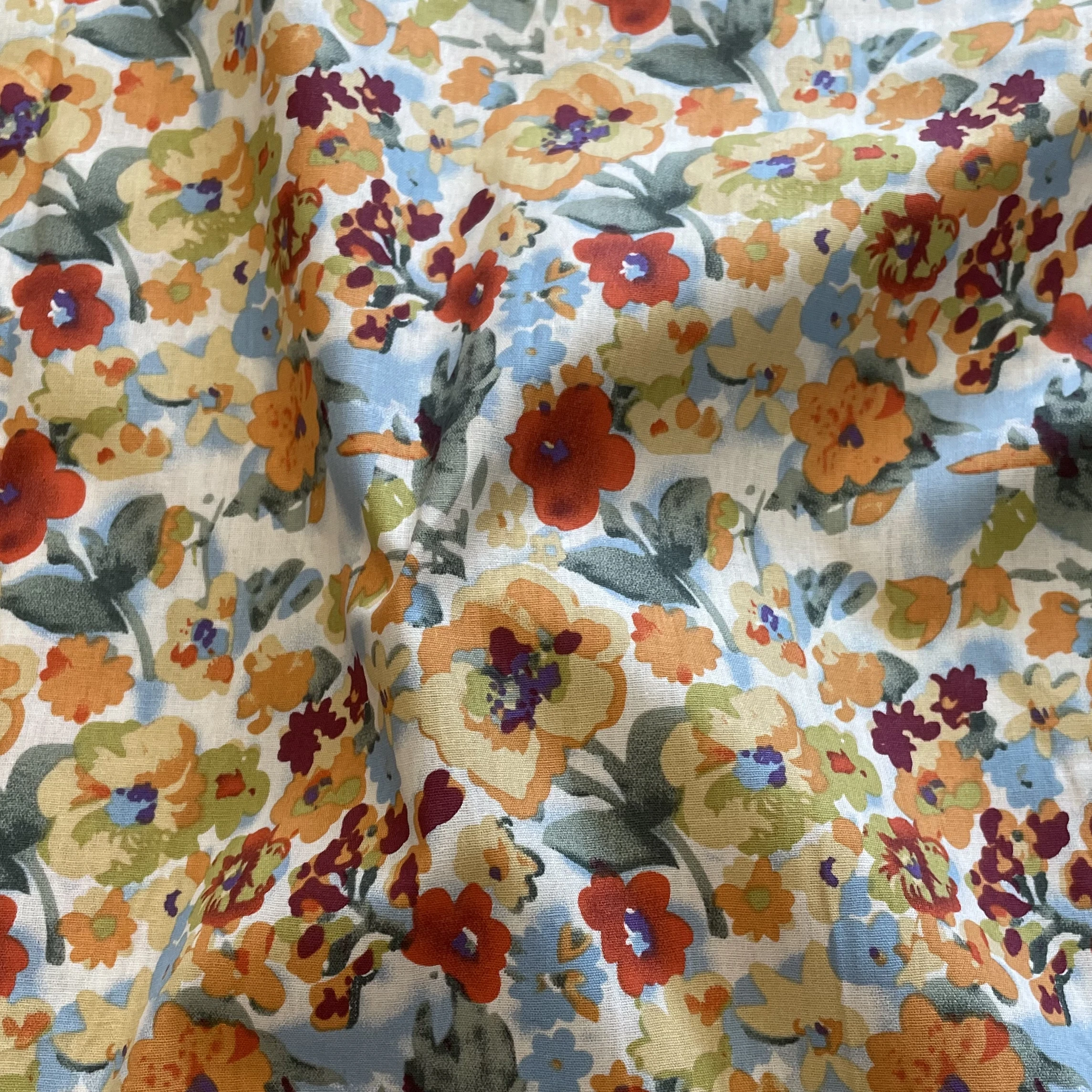 Libby Yellow Floral 100% Cotton 40S Like Liberty Fabric Digital Printed For Sewing Cloth TelaDress Skirt Kids Designer Poplin