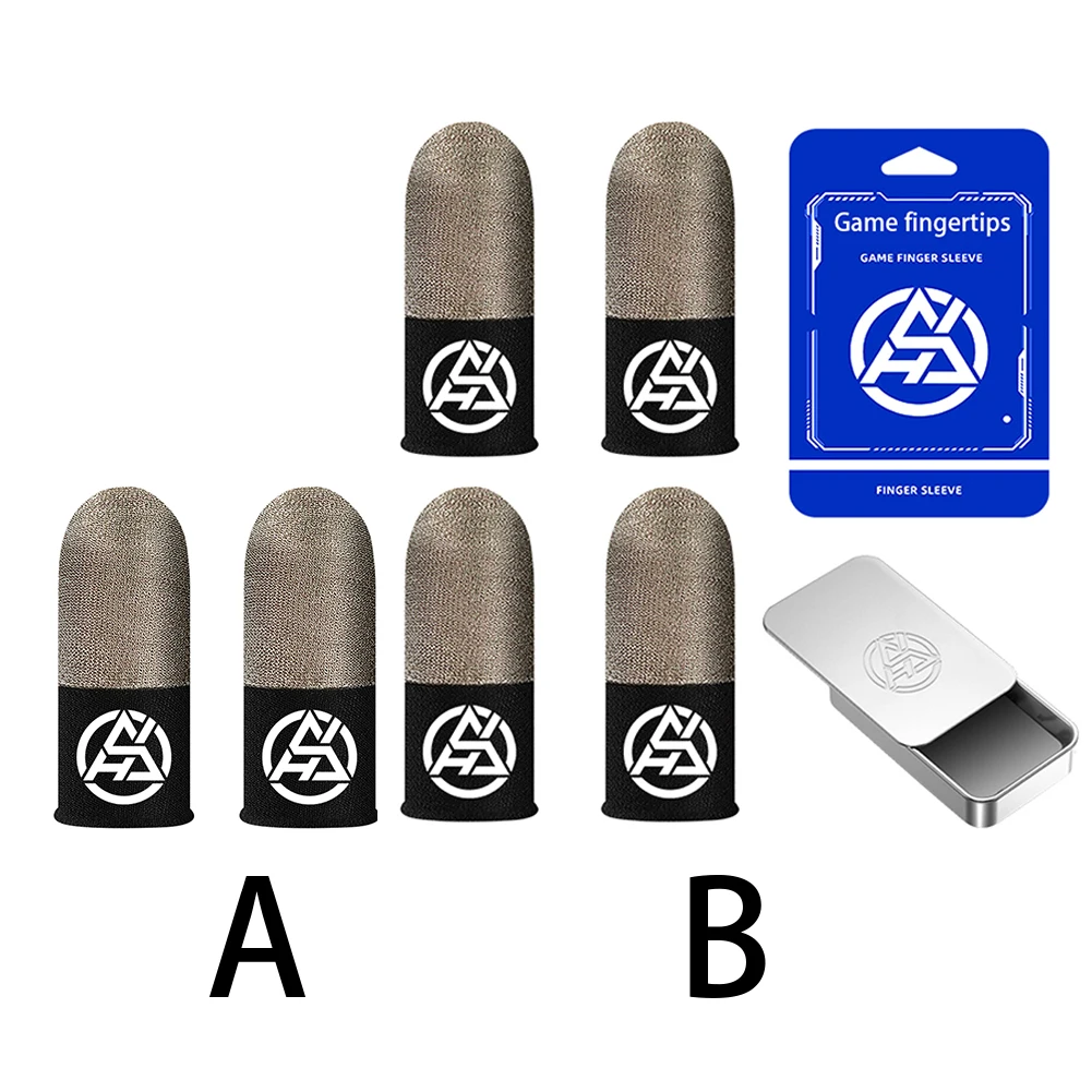 Luminous Fingertips Breathable Game Finger Cots Thumb Glove for PUBG(2 Pair+Box)