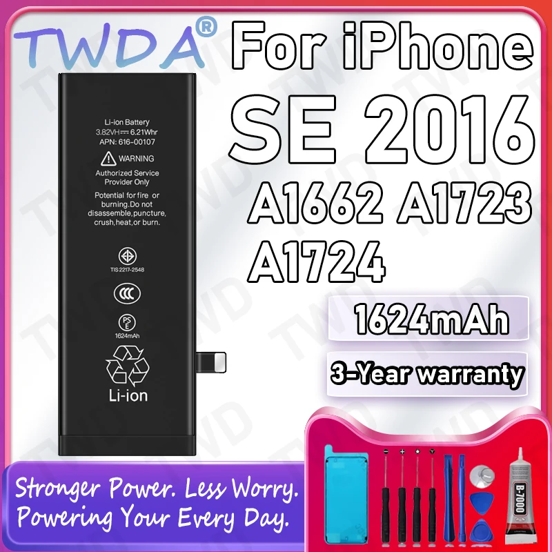 616-00107 Large capacity 1624mAh Battery For iPhone SE 2016/A1662/A1723/A1724 Batteries New High Quanlity+Free Tools