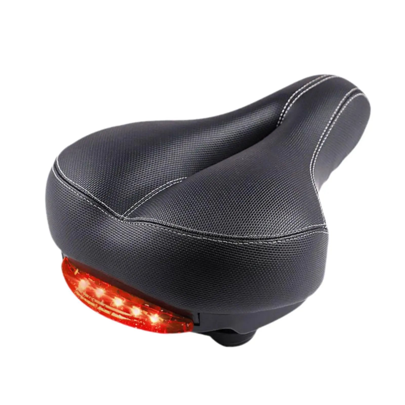 Mountain Bicycle Saddle with 3 Modes Tail Light Shock Absorbing Soft Rainproof