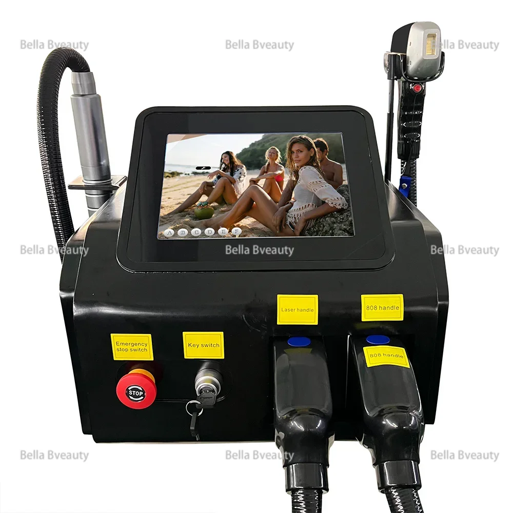 2024 new 2 in 1 808 diode Laser permanent hair removal q switched nd yag portable picosecond laser tattoo removal machine