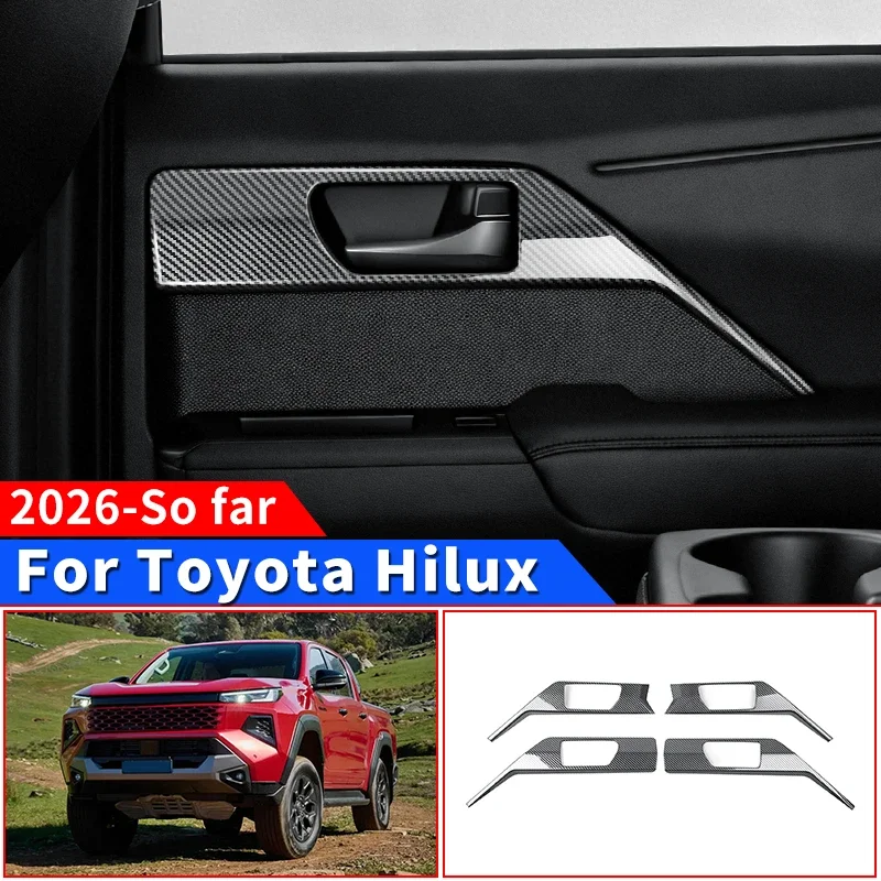

For 2026 Toyota Hilux Pickup Inner Door Handle Decorative Panel Upgrade Decoration Anti Scratch Protection Interior Accessories