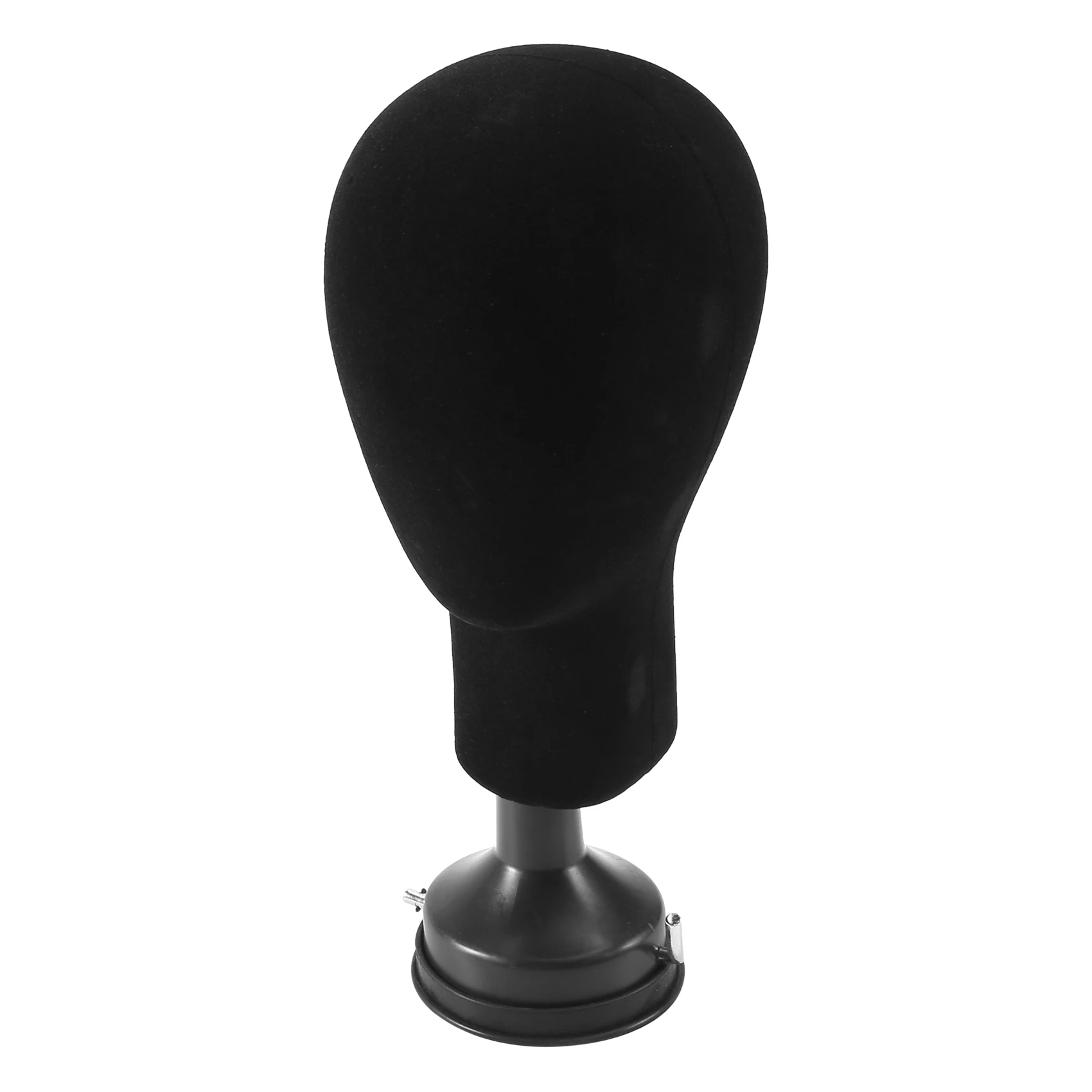 Cabeza de Maniquí de espuma de poliestireno, modelo de cara, soporte para peluca, gafas con soporte de Base, negro, 35cm