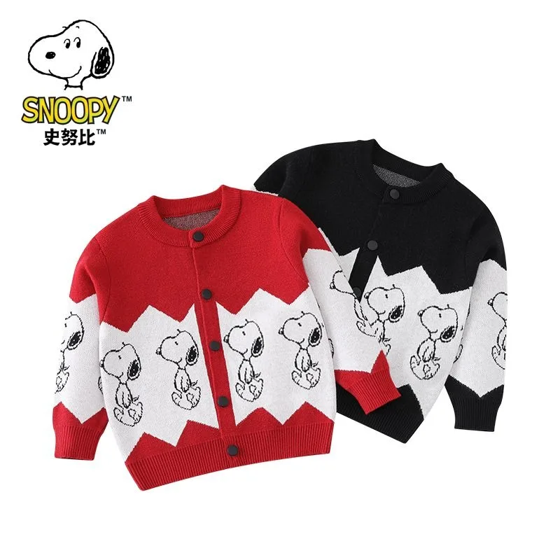

Милый мультяшный свитер Snoopy с аниме, кардиган, детский модный Повседневный свитер, куртка, осень, подарок на день рождения, оптовая продажа