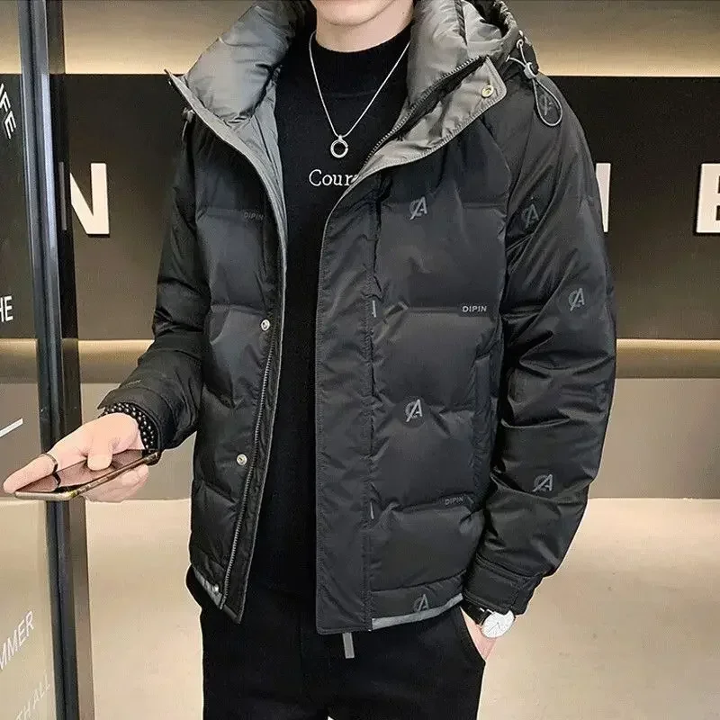 Quilted Padded Jacket Man Short Winter Coat for Men Black Y2k New In Original Brands Korean Reviews Many Luxury Designer Vintage