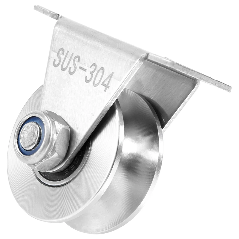 

1 упаковка U-образного шкива из нержавеющей стали, бесшумные подшипники, канавка, скользящее роликовое гусеничное колесо