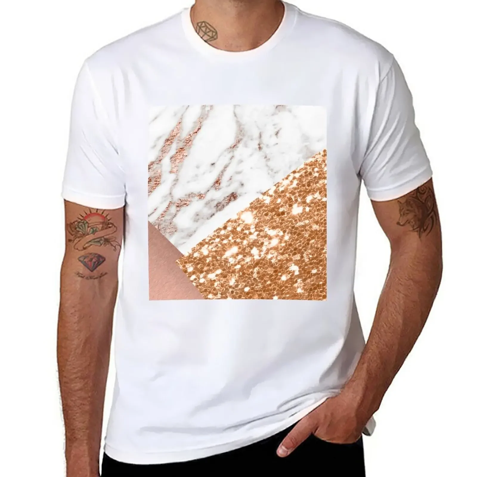 

Layered rose gold T-Shirt summer top tops mens white t shirts