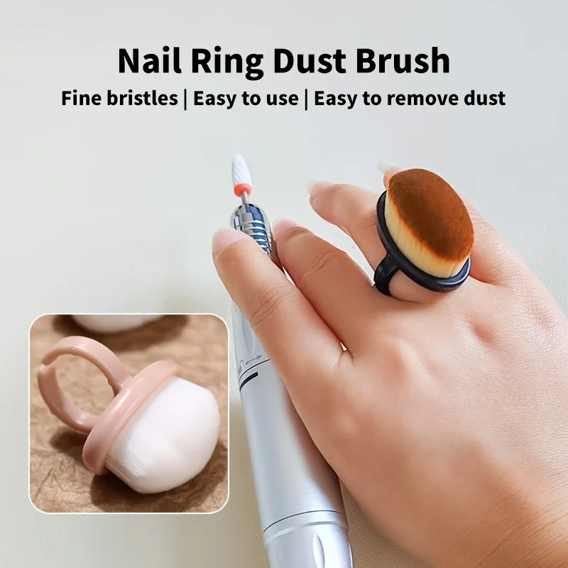 10 spazzole per la pulizia delle unghie, spazzole per dita con design ad anello per la cura delle unghie dei piedi delle mani, strumento portatile per la rimozione dello sporco della polvere per uso in salone