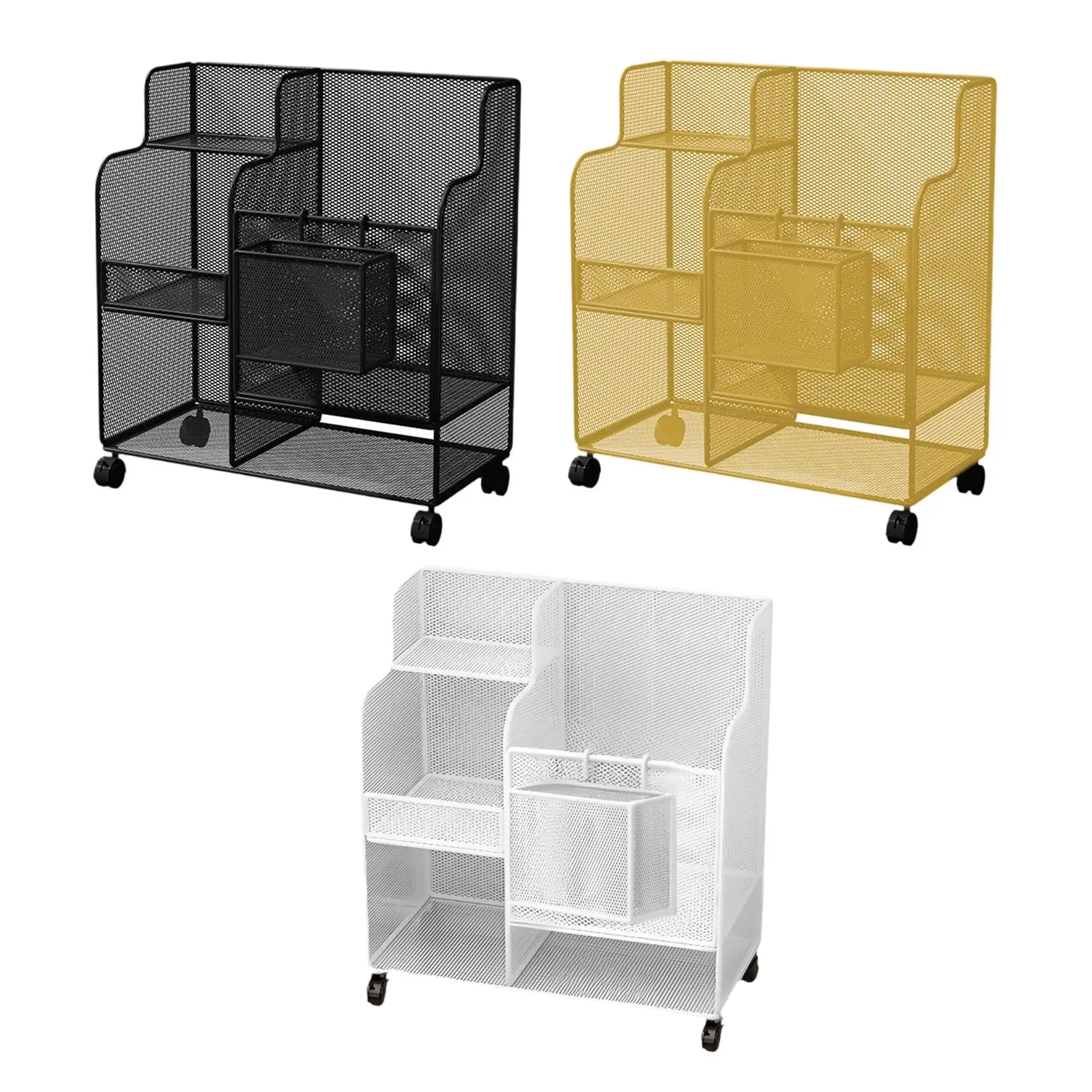 Fitness Equipment Organizer with Wheels Versatile Large Capacity Vertical Rolling Yoga Mat Storage Rack for Kettlebells