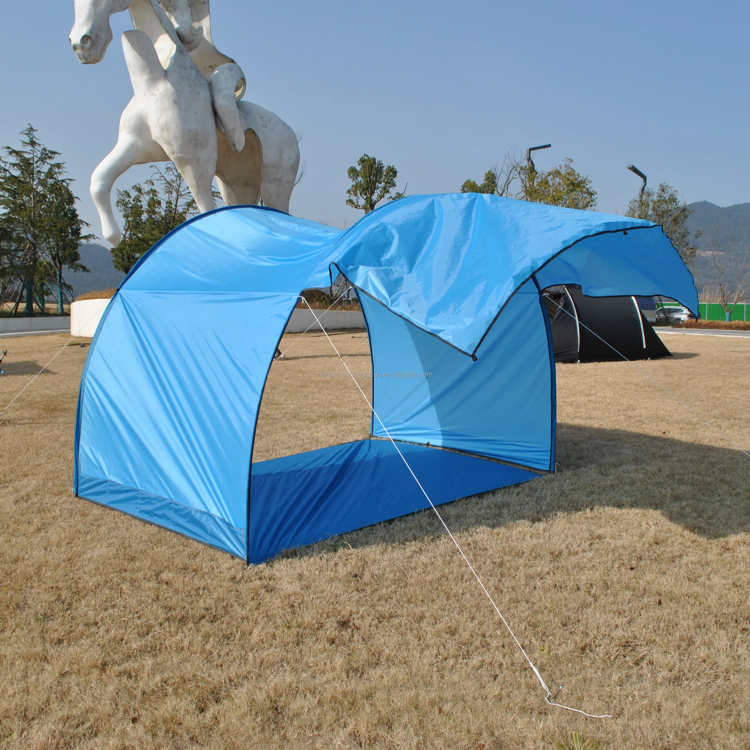 

Beach shade beach tent with sand anchor, portable shade awning, wind resistant beach shade easy setting fishing tent