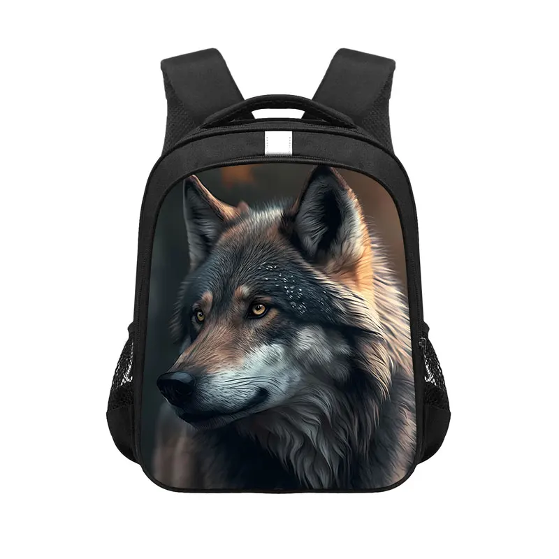 White Winter Wolf Print Backpack Women Rucksack Men Travel Bag Children School Bags for Teenager Student Daypack Laptop Book Bag