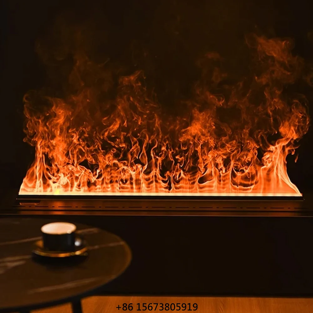 LED Flame 3D Water Vapor Fireplace - Realistic Steam Effect, Multiple Flame Colors, App Controlled, Easy Installation