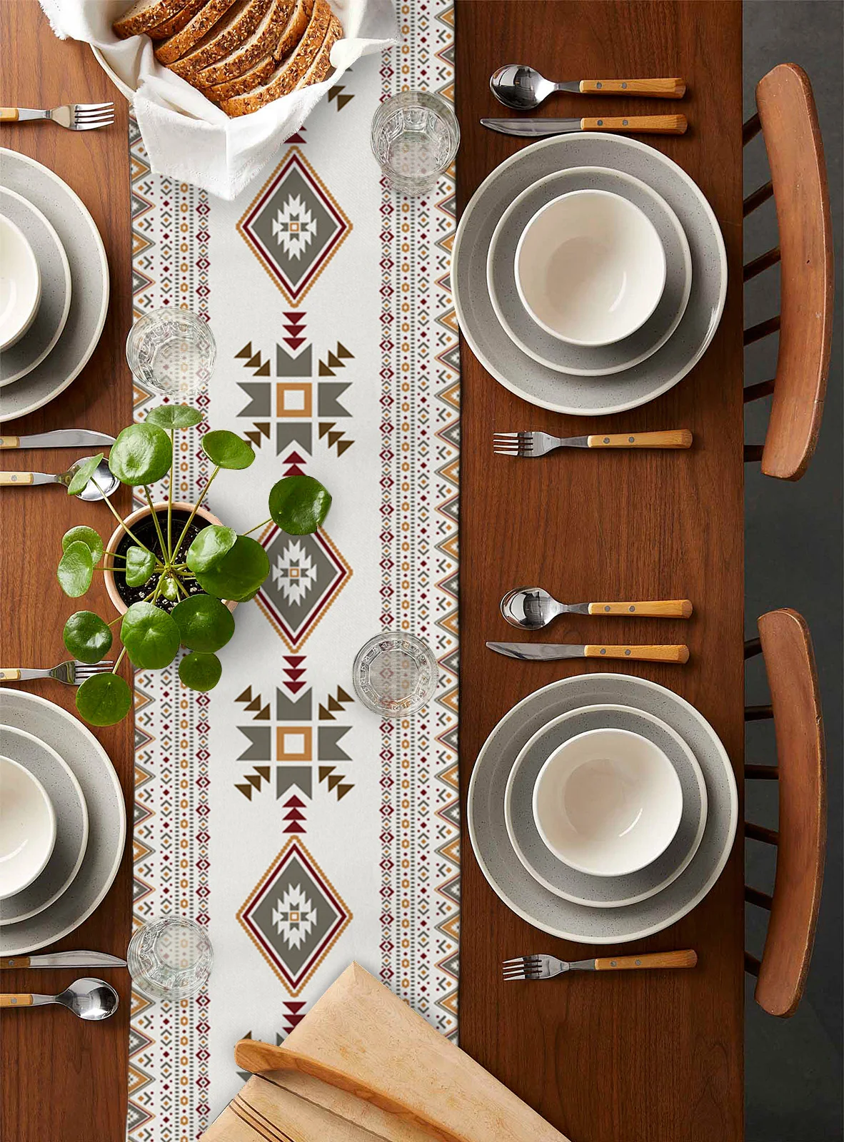 Native Tribal Totem Of Southwest America Bohemian Wind Table Runner Wedding Decoration Tablecloth Kitchen Dining Placemat