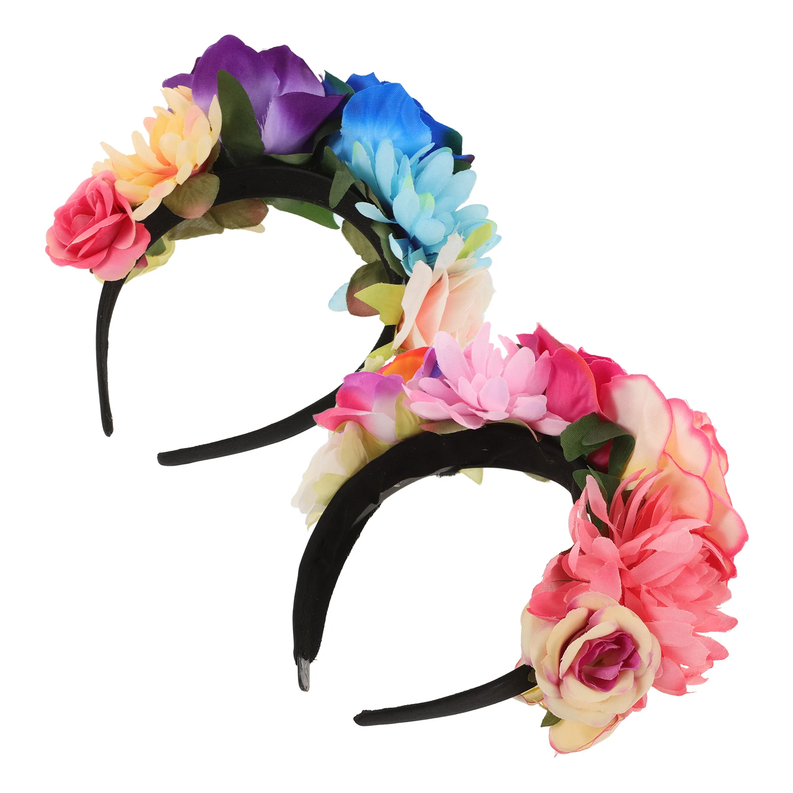 

2Pcs Simulated Flower Headb s Halloween Party Dress Up Hair Hoops Women Headdress Decorative Props Reusable Comfortable Fit