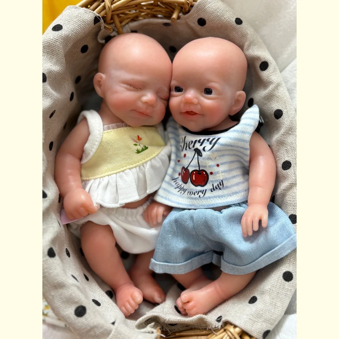 8인치/20CM 전신 실리콘 베베 리본 걸&보이 인형 방수 귀여운 신생아 베베 인형 수제 실물 같은 리본 인형