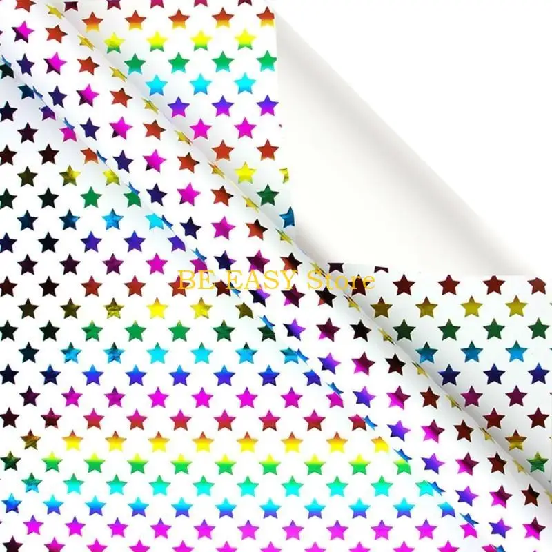 

E28F Элегантный дизайн оберточная бумага для дня рождения с красочной фольгой Прочные бумажные материалы Портативный для