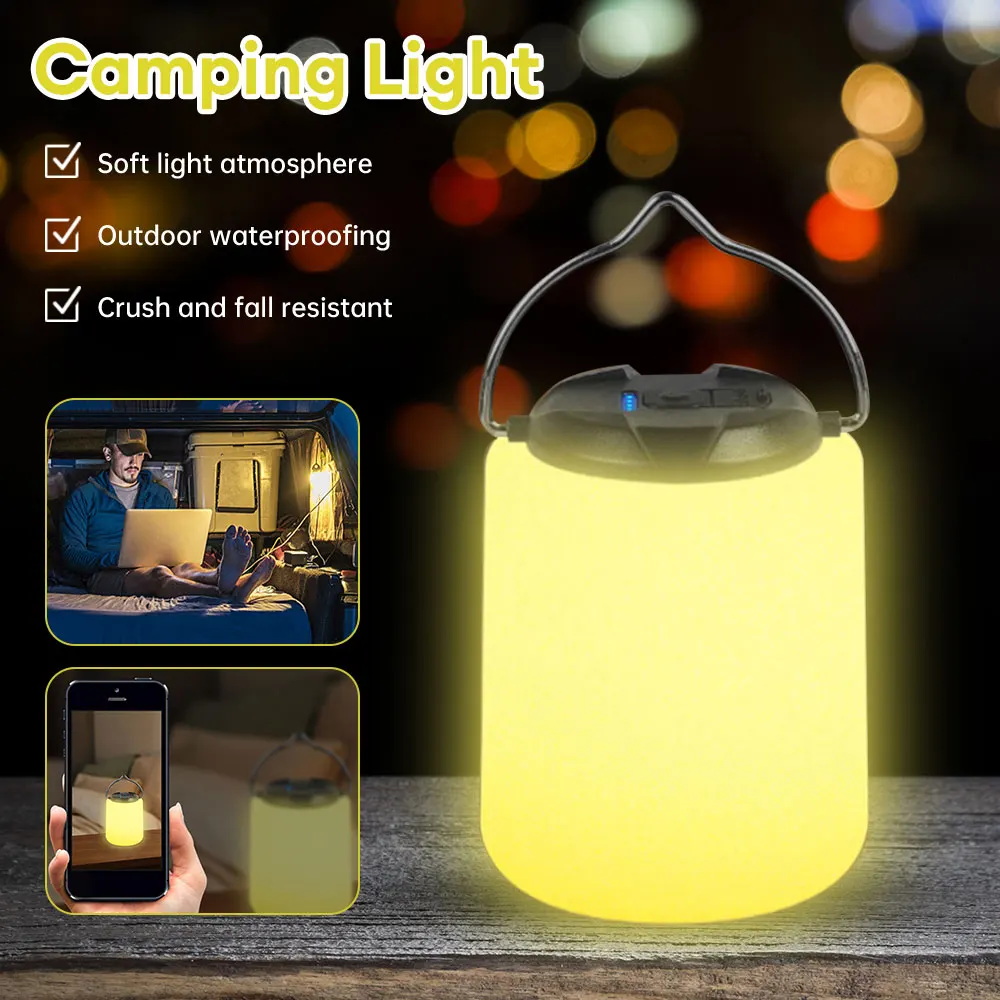 

Rechargeable LED Camping Lantern with Hook Super Bright Soft Light Tent Light Night Emergency Light Portable Camping Light