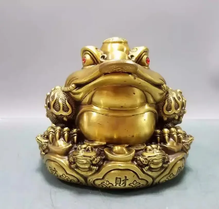 Metal Octagonal Wealth and Nine Child Toad Decoration Decoration Home, Office, Cultural and Creative Decoration