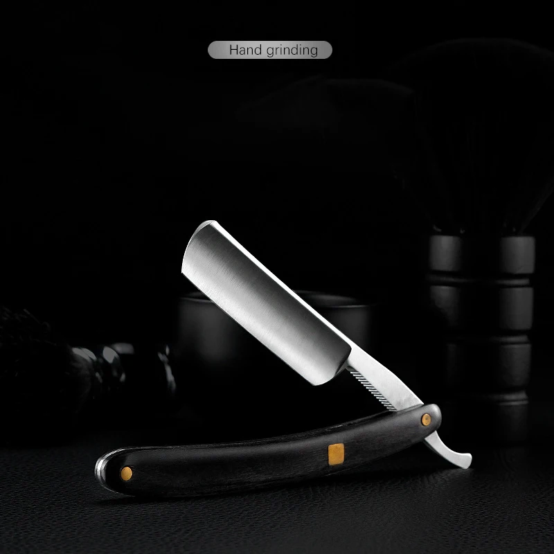 레트로 스트레이트 남성 면도기, 접는 이발사 수염 목구멍 면도 칼 절단 도구 나무 손잡이 선물