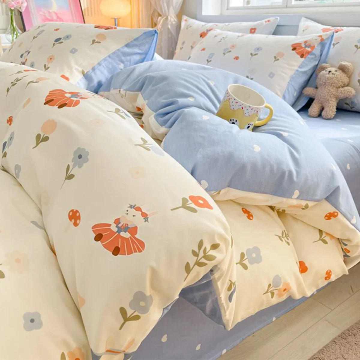 

Pure cotton bed four-piece cotton new small fresh bed sheet quilt cover student