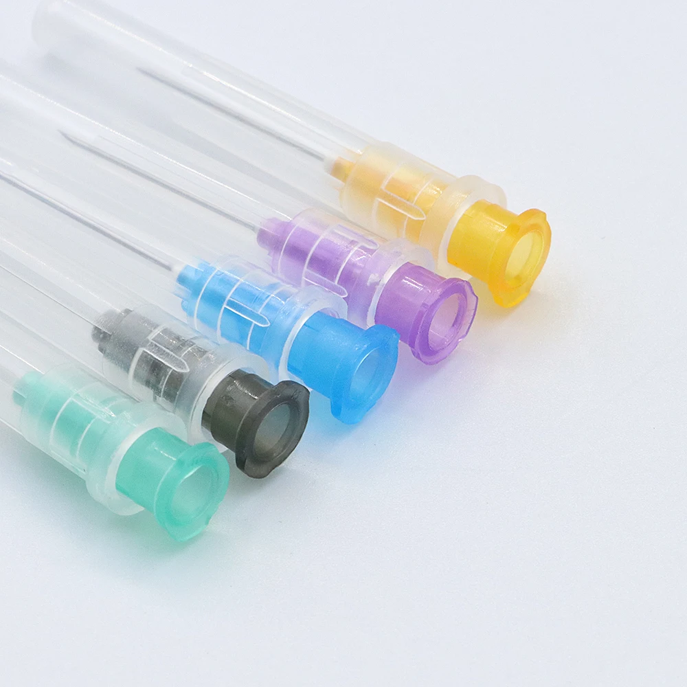 50pcs Pointed Injection Needle Dispensing Needle With Transparent Cap, Glue Tool, Individually Packaged Syringe Accessories