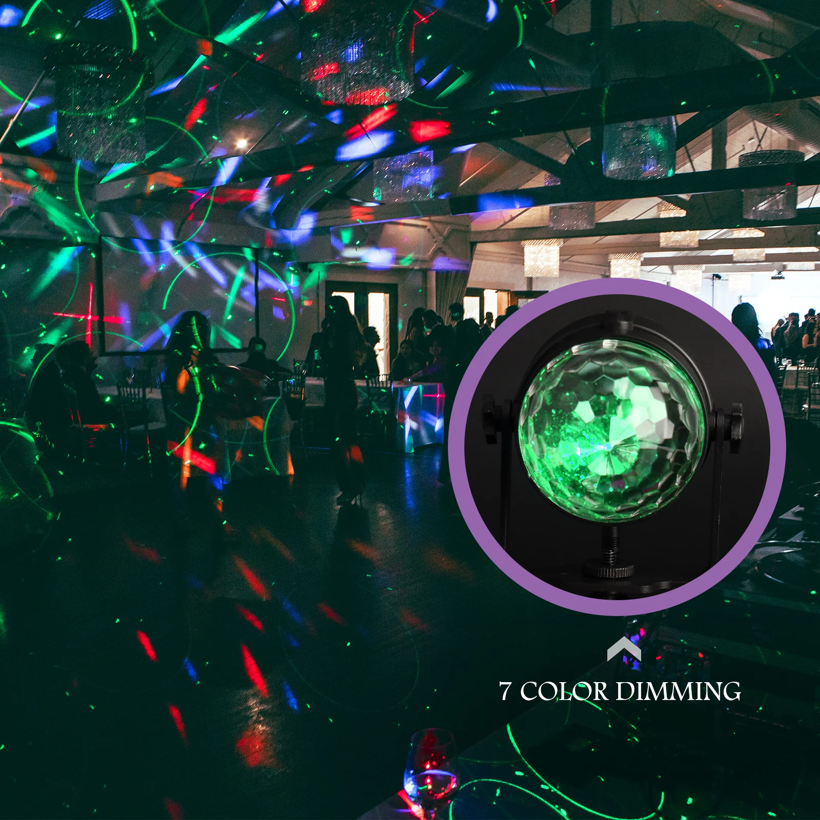 

LED Voice Control Colorful Rotating Ball Lamp 7 Modes Dj Disco Light for Stage Club Party Ballroom Ktv Ball Light