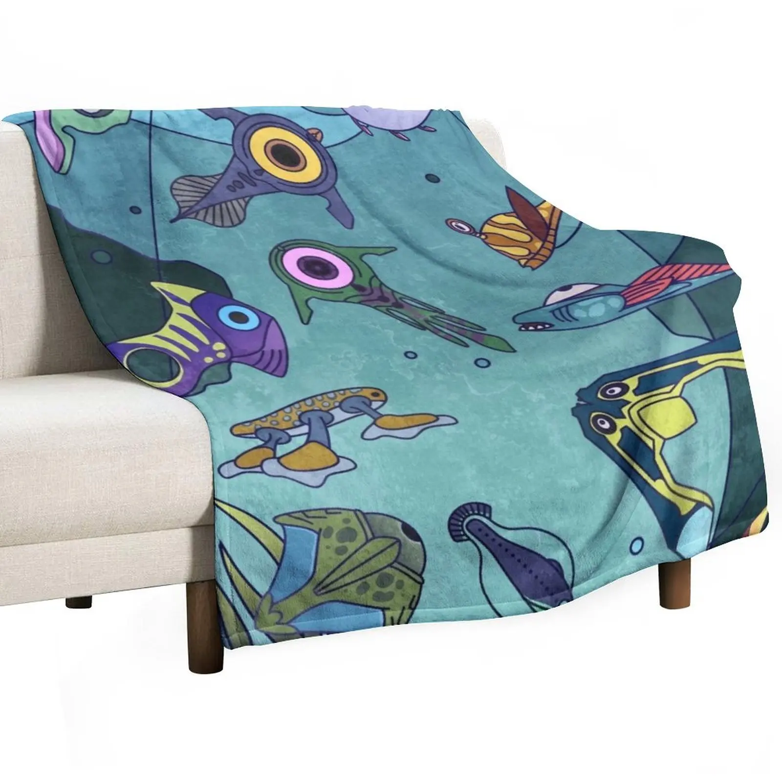 Herbivore Fish Throw Blanket Plaid Sofa Throw Blankets