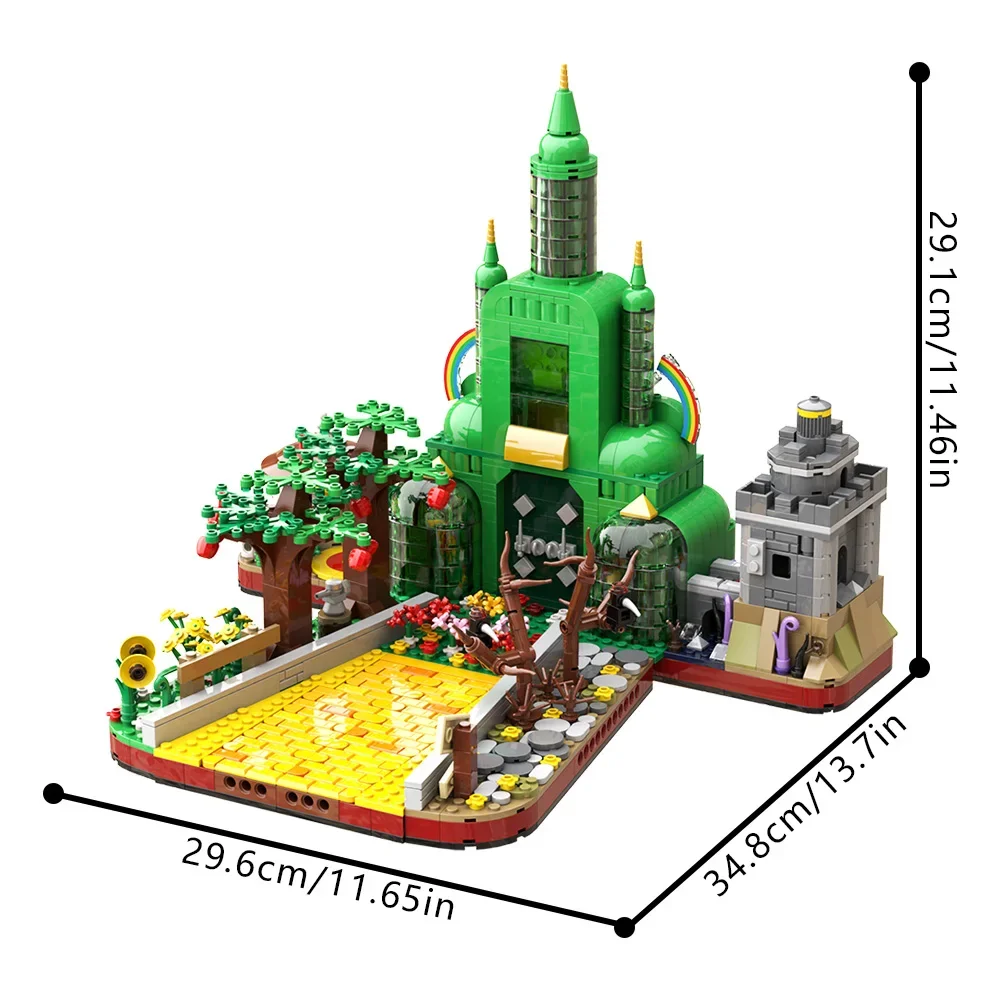 MOC De Tovenaar van Oz Smaragden Stad Model Bouwsteen Smaragd Architectuur Street View Montage DIY Verjaardag Speelgoed Kid Geschenken