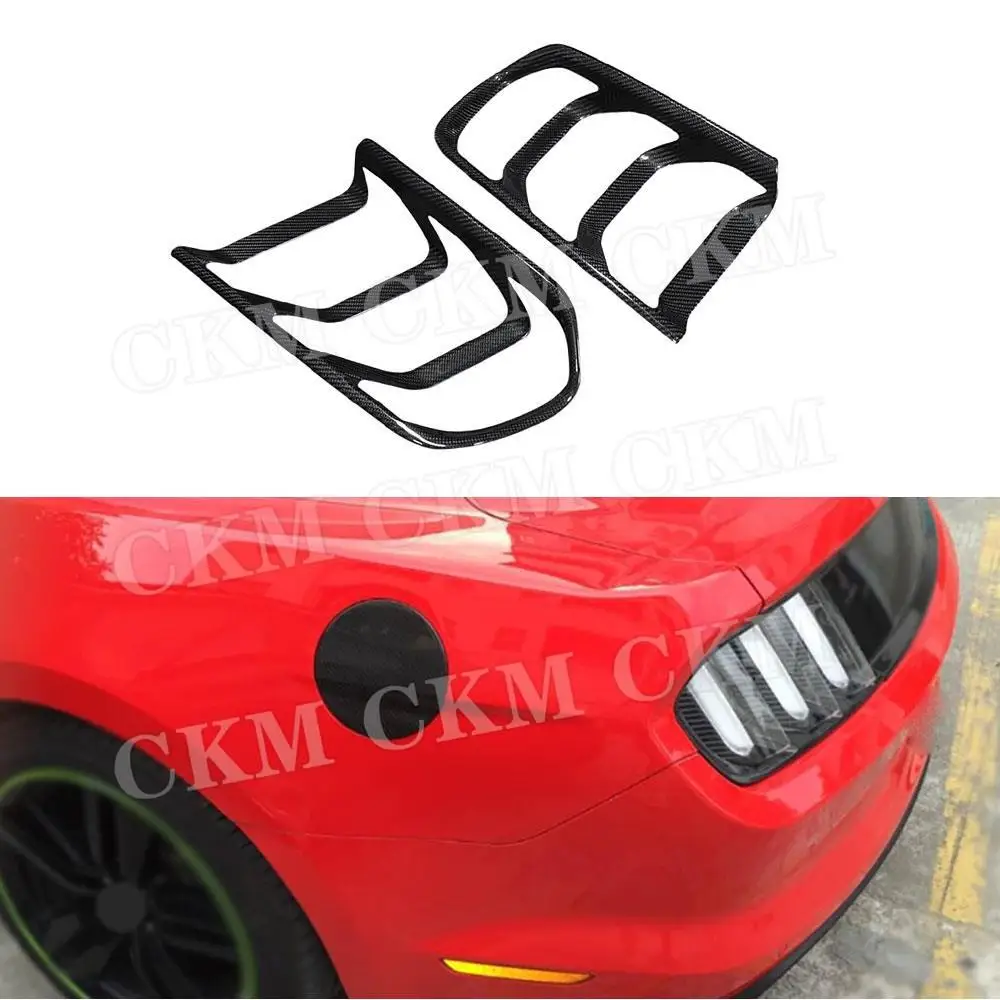 

Carbon Fiber Rear Bumper Tail Light Trim Rear Lamp Bazel Cover For Ford Mustang 2014-2021 Car Taillight Decorations Accessories